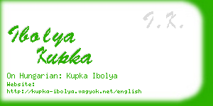 ibolya kupka business card